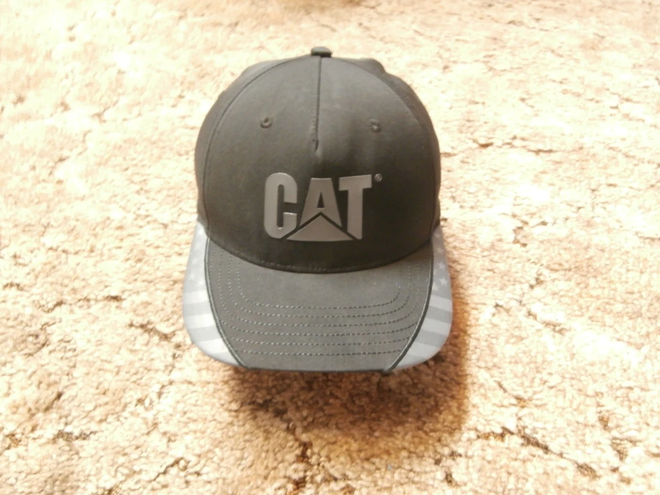 Caterpillar CAT Equipment Black Baseball Cap Hat Flag Stars Stripes Snapback - Image 2 of 4