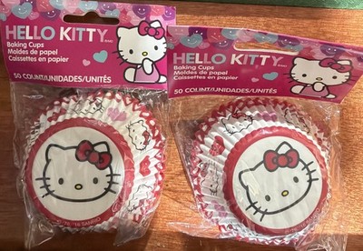 Wilton Sanrio HELLO KITTY 100 Red White Baking Cups For  Cupcake Retired 2016
