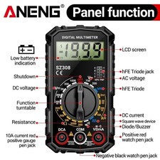 Digital Multimeter LCD Voltmeter Ammeter Ohmmeter Volt AC DC Tester Leads Meter