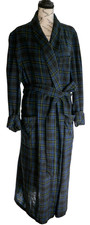 Pendleton Vintage Tartan Plaid Virgin Wool Men's Robe with Belt Tie Size Large