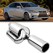 For Lexus IS250 V6 Twin Loop Exhaust Muffler 2.5" In 4" Out Pipe Tips Stainless