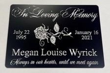 Engraved Personalized Custom Memorial Grave Marker Aluminum Metal Sign 10x7