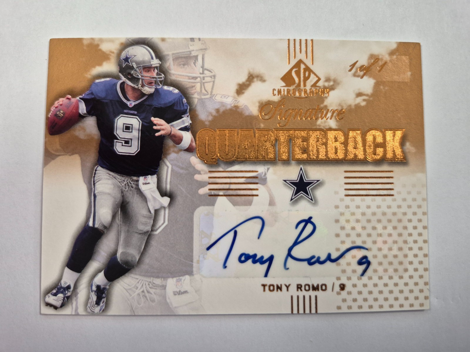 2007 sp chirogaphy football tony romo 1/1 auto view 1