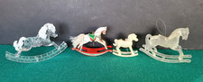 Vintage Lot Of 4- Collectible Rocking Horse Ornament Figurines - All Excellent