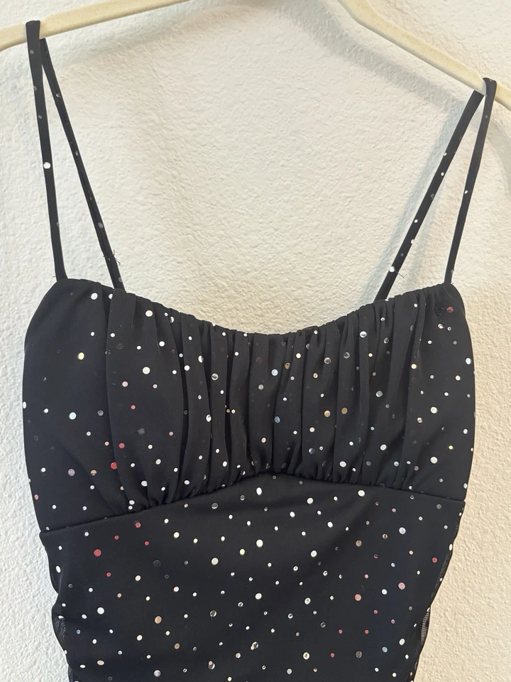 Ruby Rox Sparkle Babydoll Slip Dress Midi Sz S Formal Ruffle Chiffon Y2K HOCO - Image 4 of 4