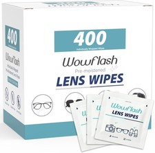 400 Count Streak-Free Lens Wipes - Pre-Moistened Cleaning Wipes for Eyeglasses