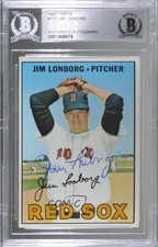 BAS 1967 Topps Jim Lonborg #371 Authentic Auto 0q3