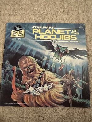 VTG 1983 STAR WARS PLANET OF THE HOOJIBS READ ALONG BOOK AND 33 1/3  RPM RECORD