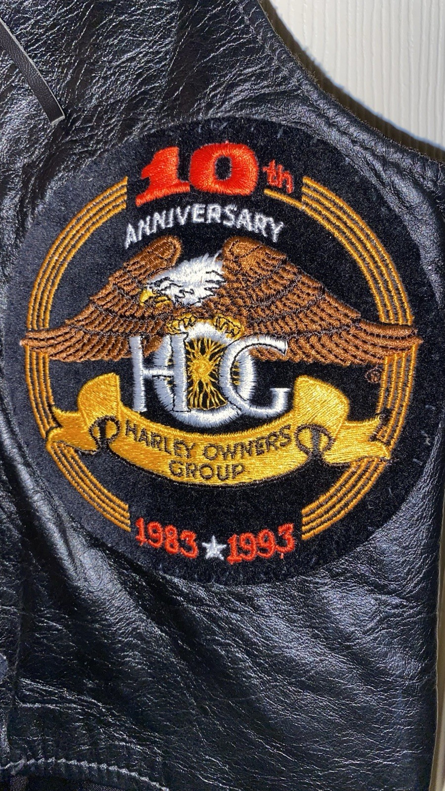 Leather Harley Vest Medium Pouches Pins