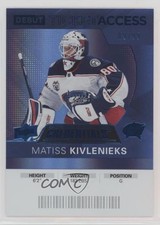 2021-22 Credentials 2020-21 Debut Ticket Access Blue 89/99 Matiss Kivlenieks k0r