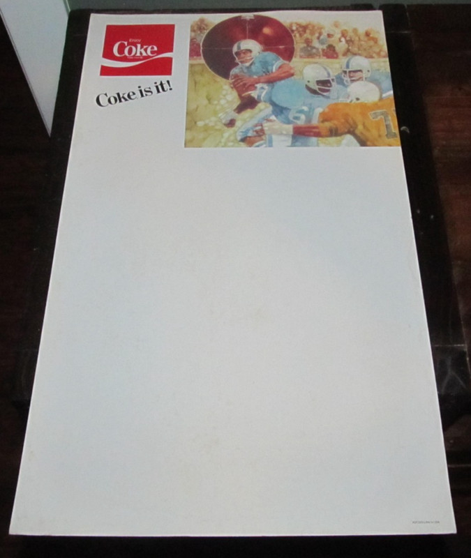 Coca Cola “Coke Is It!“ Cardboard Litho Poster 13” X 22” Football Original