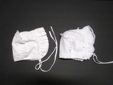 2 VINTAGE INFANT GIRLS FALL FLEECE  CORDUROY BONNETS HATS