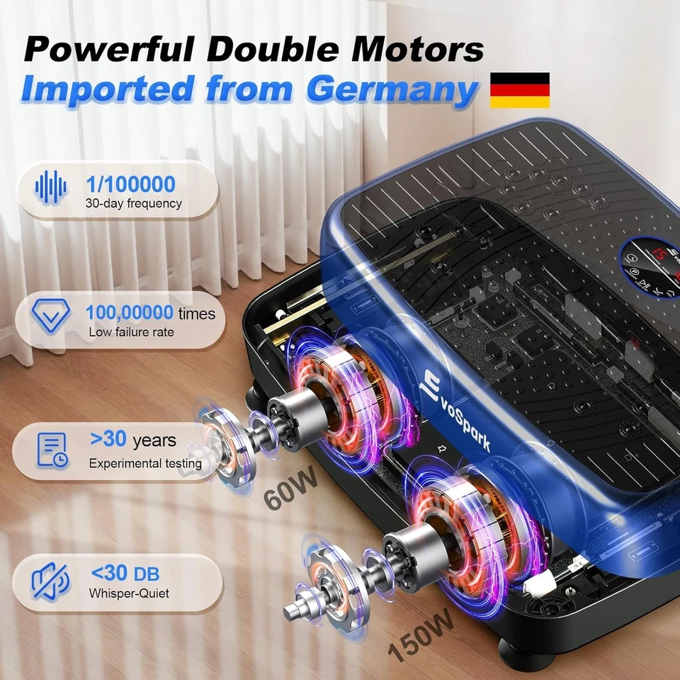 Vibration Plate for Home Fitness - 450 lbs Capacity, Remote Control, 12 Magnets - Image 4 of 4