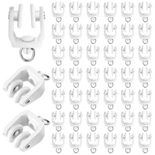 Jetec 25 Pcs Curtain Track Rollers Bulk Ceiling Curtain Track Hooks Flexible ...