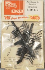Cal Scale 276 HO Scale Air Hose and mounts (20)- Freight Car & Caboose, Plastic