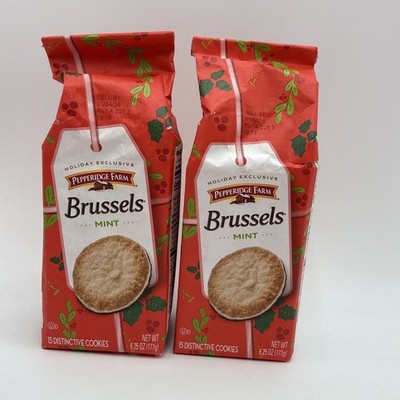 2 pack RARE Pepperidge Farm BRUSSELS MINT Limited Edition Holiday Cookies