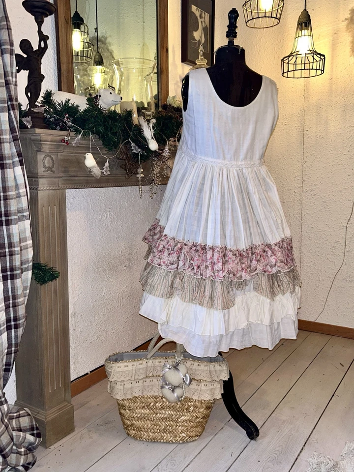 Nadir Positano Women’s White Layered Dress Cotton Size S Made Rare - Bild 1 von 4