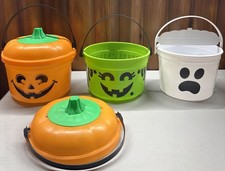 1986 McDonald's Halloween Happy Meal Boo Buckets Pumpkin Witch, 2022 Ghost