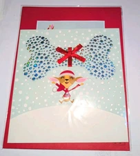 Burgoyne Chihuahua Dog Christmas Card 3D Holiday Greeting Puppy NEW Embellished