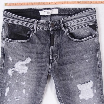 Graue Herrenjeans Replay M1008 WILLBI Stretch Tapered W31 L30