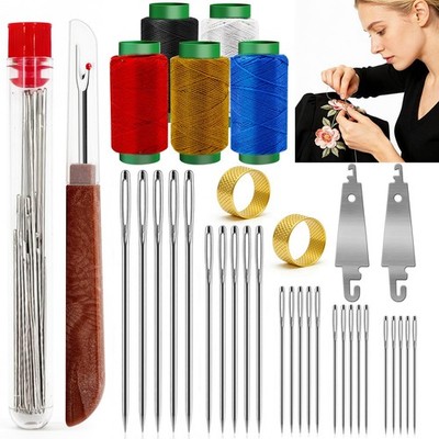 Sewing Set 36 Pcs Big Eye Steel Needles Kit 25 Needles Seam Ripper Beginner 