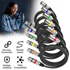 6 Stück professionelle XLR Kabel 3m Mikrofonkabel DMX symmetrisch schwarz 3-Pin