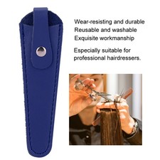 ˜Blue PU Leather Scissors Bag Portable Scissors Storage Holder Casing Hairdre BL