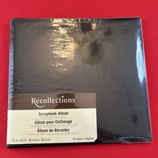 Brand New Recollections Black 12x12 Scrapbook Album 10 pgs/20 sheets