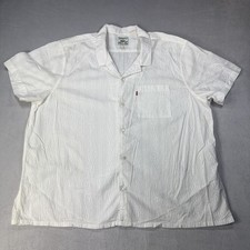 Camisa Levis Sunset Hawaiana Cubana Relax Para Hombre Talla 2XL Blanca Bolsillo Clásico