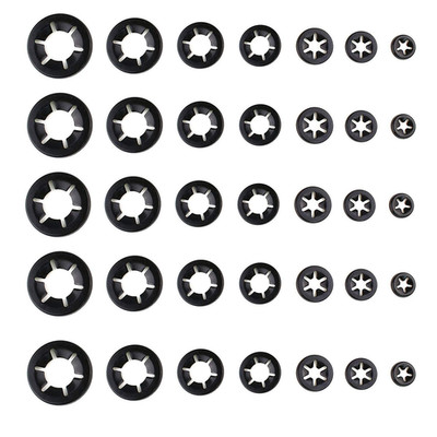 Uoyu 7 Sizes Internal Tooth Starlock Washers, Quick Speed Locking Washers, Push