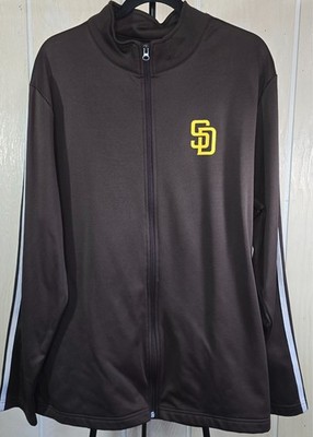Padres San Diego Baseball Brown Full Zip Track Long Sleeve Jacket Sz XL