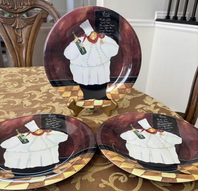 Sakura Evolution Melamine -Fat Chef / Al Dente Salad Plates - set of 3 -  9.25''