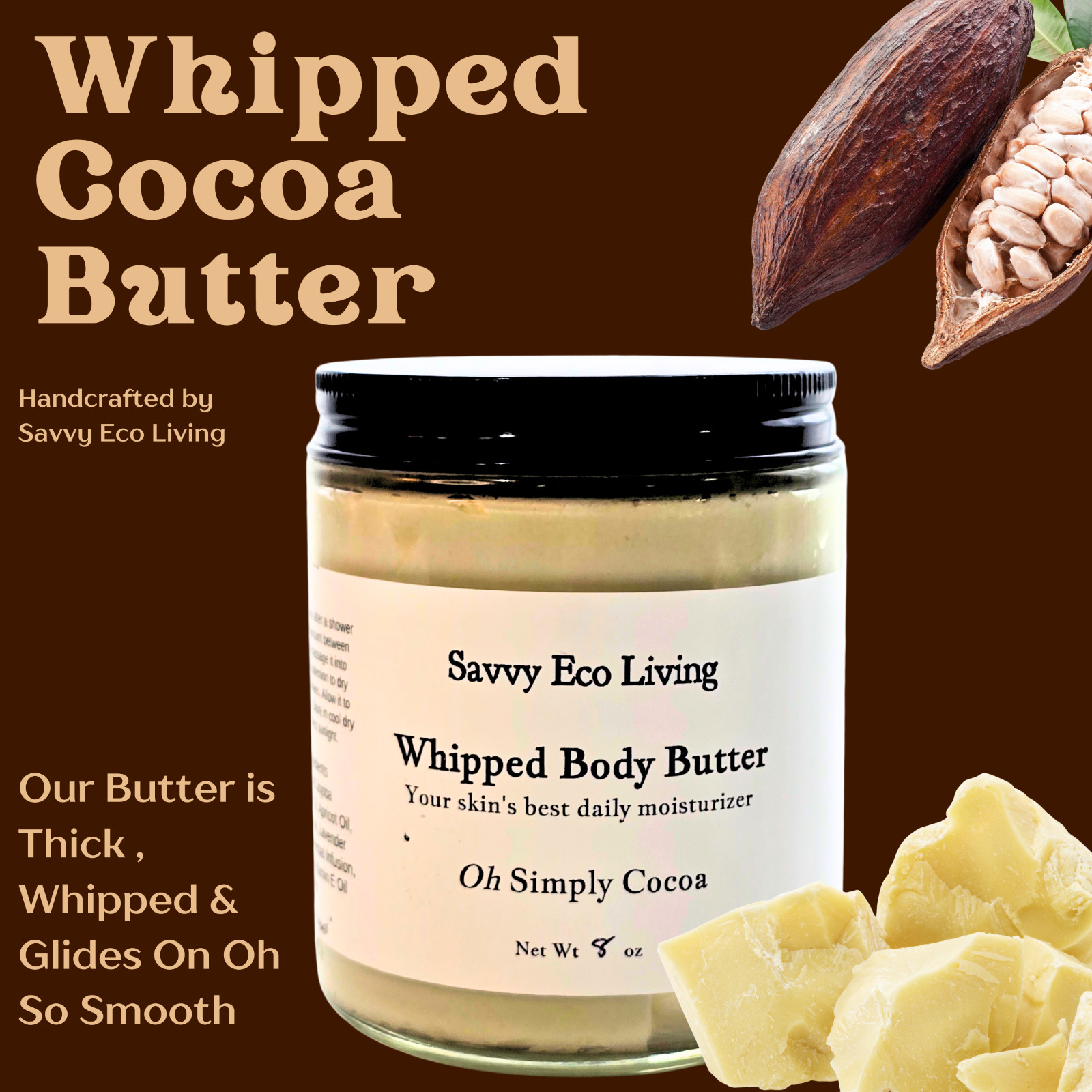 , Whipped Thick Creamy Cocoa Butter , Simply Cocoa