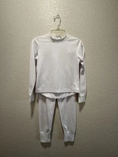 Polar Edge Youth 2 Piece Set White Long Sleeve Shirt and Pants - Small