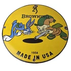 Vintage Browning Porcelain Sign - Firearms Rifles Shotguns Ammo Gas Pump Sign