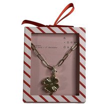 A New Day 4 LEAF CLOVER Pendant Locket Charm Necklace Gold-Tone 18 3 Extender