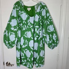 Kate Spade x Target Classic Rose Poplin Long Sleeve Mini Dress Size M Green