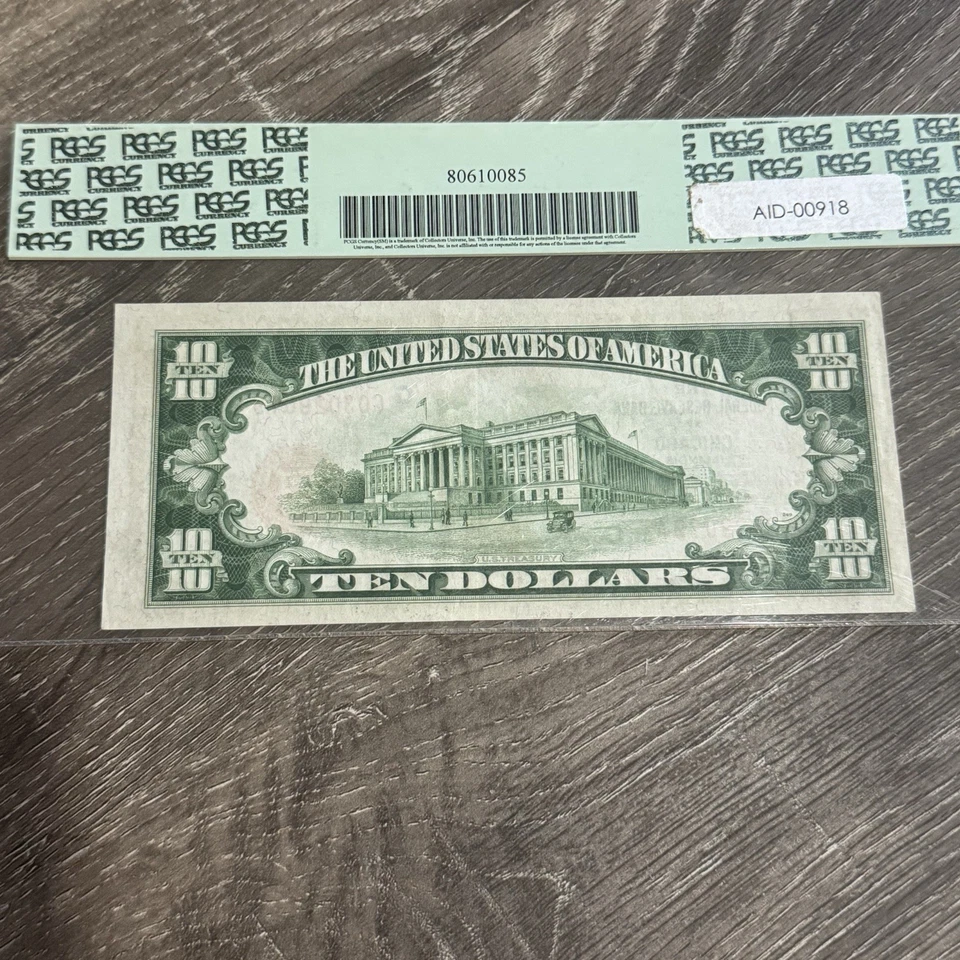 1929 Chicago $10 Federal Reserve Bank Note. Fr. 1860-G 55 PPQ - Image 2 of 4