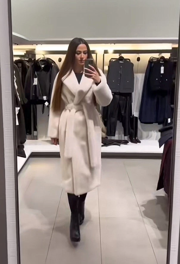 ZARA BELTED FAUX FUR COAT ZW COLLECTION ECRU NEW FW24/25 SIZE M 4360/249 - Image 3 of 4