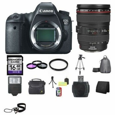 Canon EOS 6D DSLR Camera w/24-105mm 16GB Full Kit