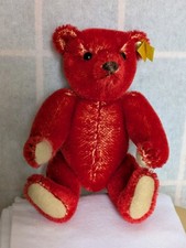 Historic Repro Steiff Red Teddy Bear 7"