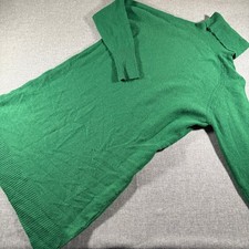 J.Crew Black Label Turtleneck Sweater Dress Womens M Green Merino Alpaca Soft