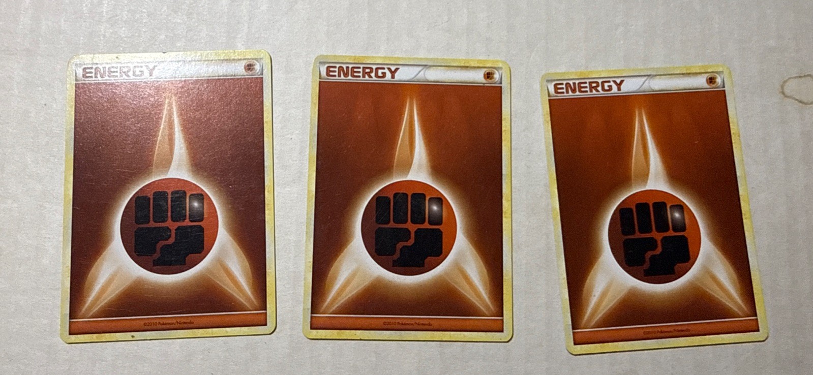 2010 Fighting Energy Pokemon Cards X3