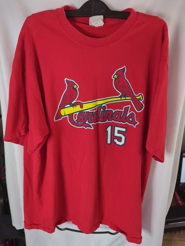 Vintage Lee Sport St. Louis Cardinals #15 Jim Edmonds Red T-Shirt Size XL