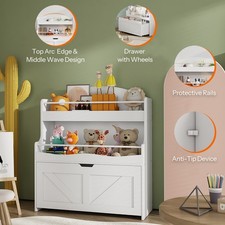 Kids Bookshelf Toy Storage Cabinet Kids Toy Organizer 31.5"L x 11.8"W x 35.4"H
