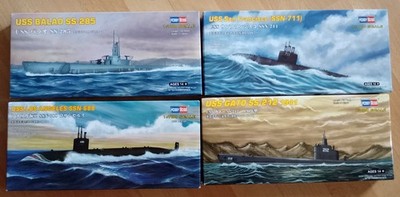 Hobby Boos 4 x Bausätze 1:700 U-Boote USS Balao USS Gato USS Los Angeles usw