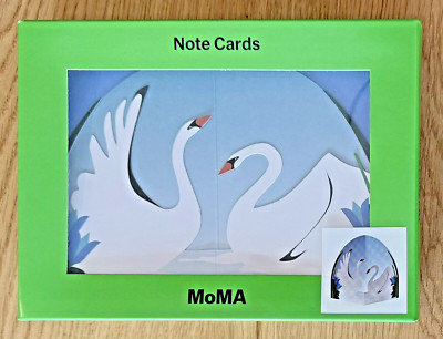 MoMA Graceful Swans Box 6 Museum BLANK Cards NEW NIB Thank You Notes Wedding