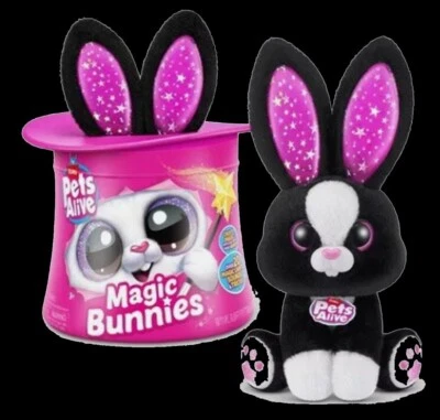 ZURU Pets Alive Zauberhut Magic Bunnies Interaktives Kuscheltier Hase schwarz NEU/OVP