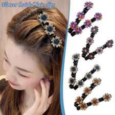 Rsvelte Hair Clips Sparkling Crystal Stone Braided Hair Clips for Women