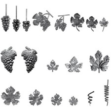 shivler Zaundekoration Zierelement Metallblume Metallblätter Blätter Weintrauben